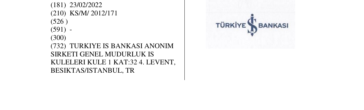 Zëri i markës TURKIYE IS BANKASI në buletin