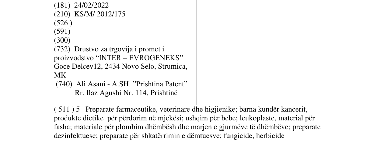 Zëri i markës VARUMIN në buletin