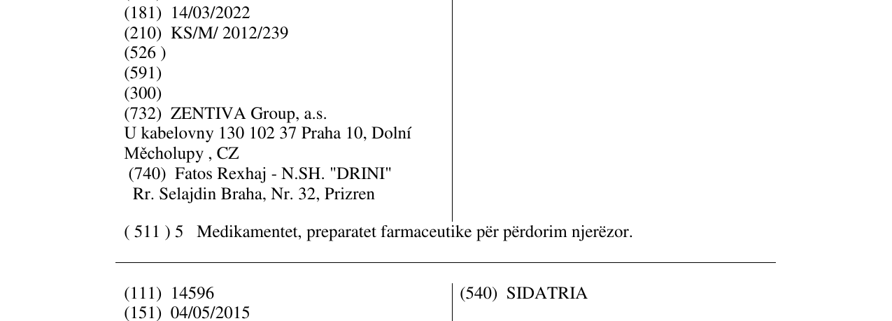Zëri i markës TERIPAOS në buletin