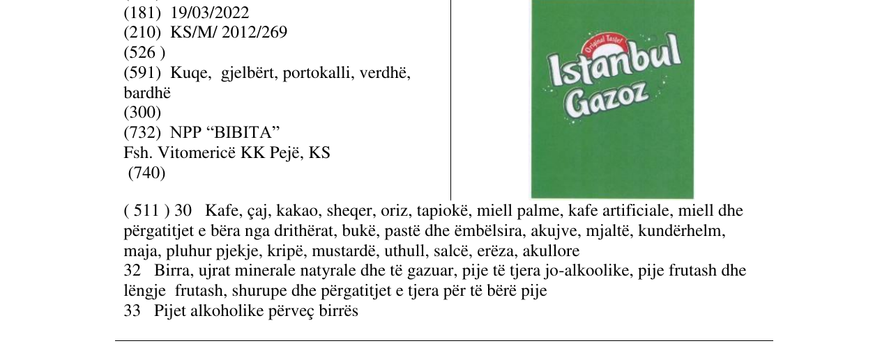 Zëri i markës Markë figurative në buletin