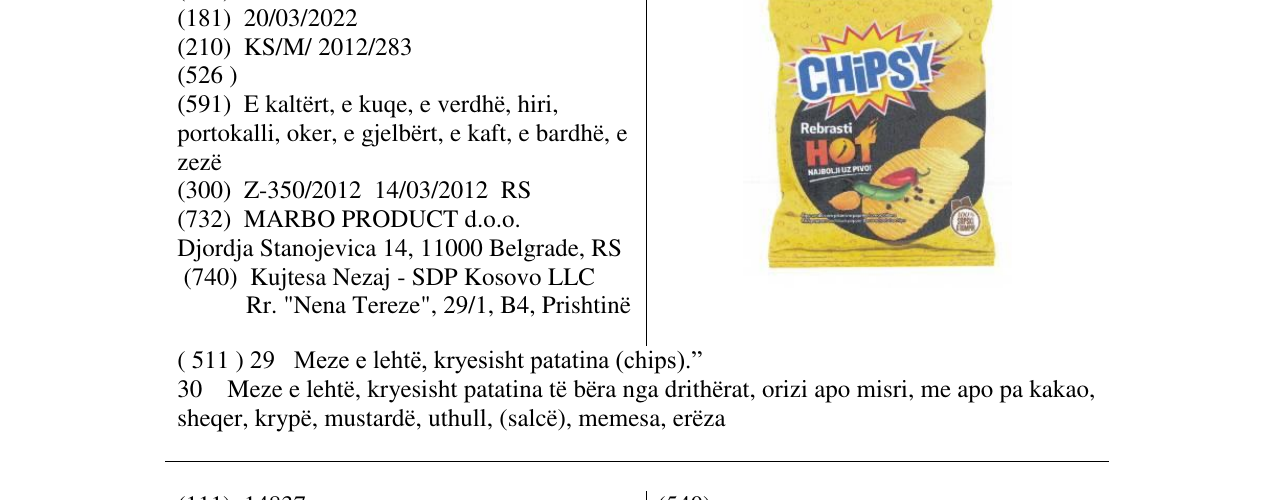 Zëri i markës CHiPSY në buletin