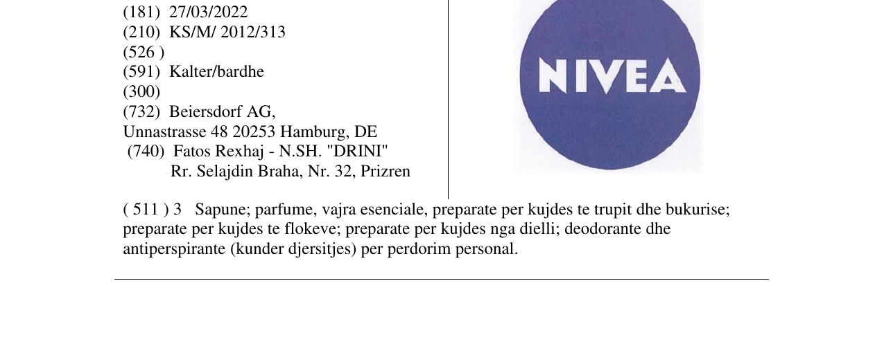 Zëri i markës NIVEA në buletin