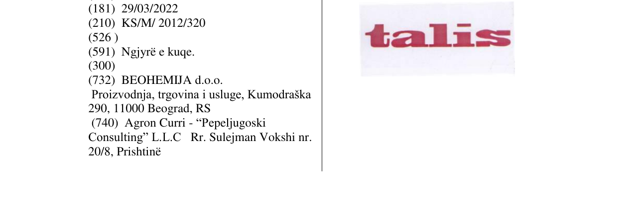 Zëri i markës talis në buletin