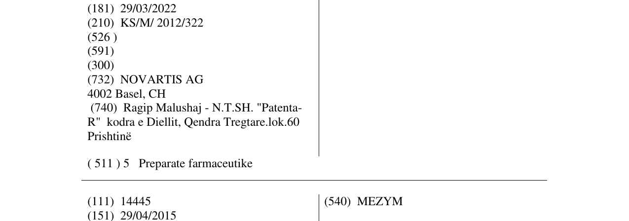 Zëri i markës EUCREAS në buletin