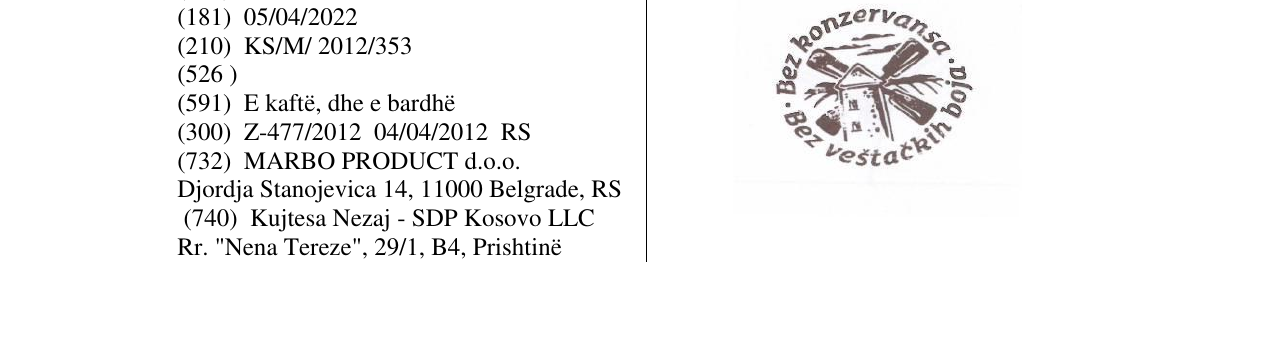 Zëri i markës Bez konzervansa në buletin