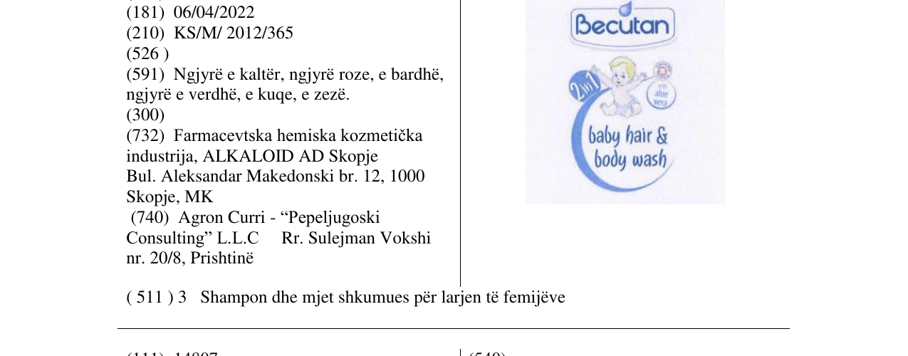 Zëri i markës Becutan në buletin