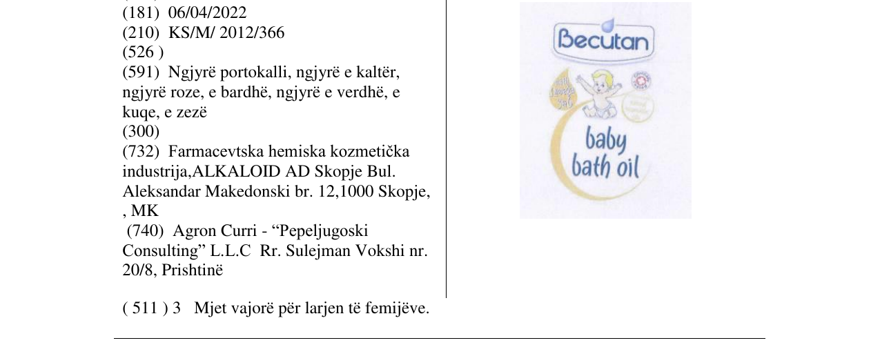 Zëri i markës Becutan në buletin