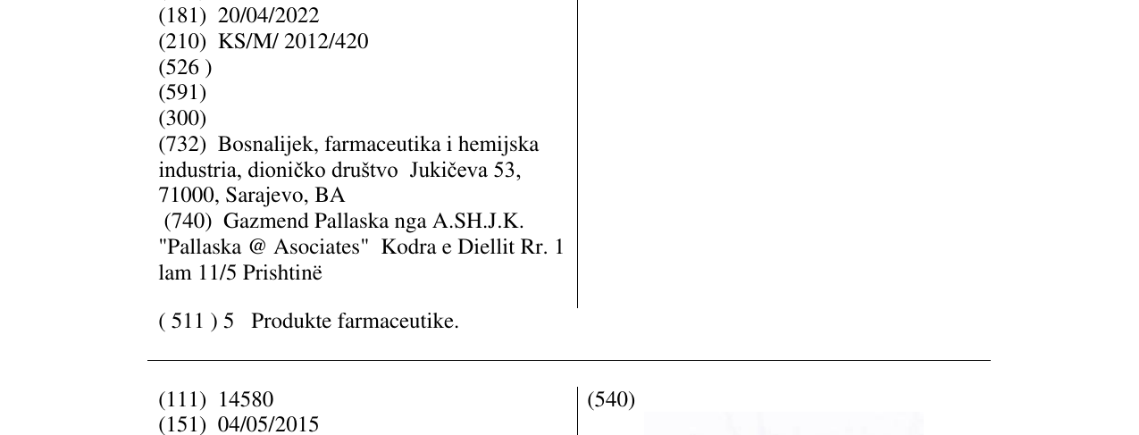 Zëri i markës MATHADOR në buletin