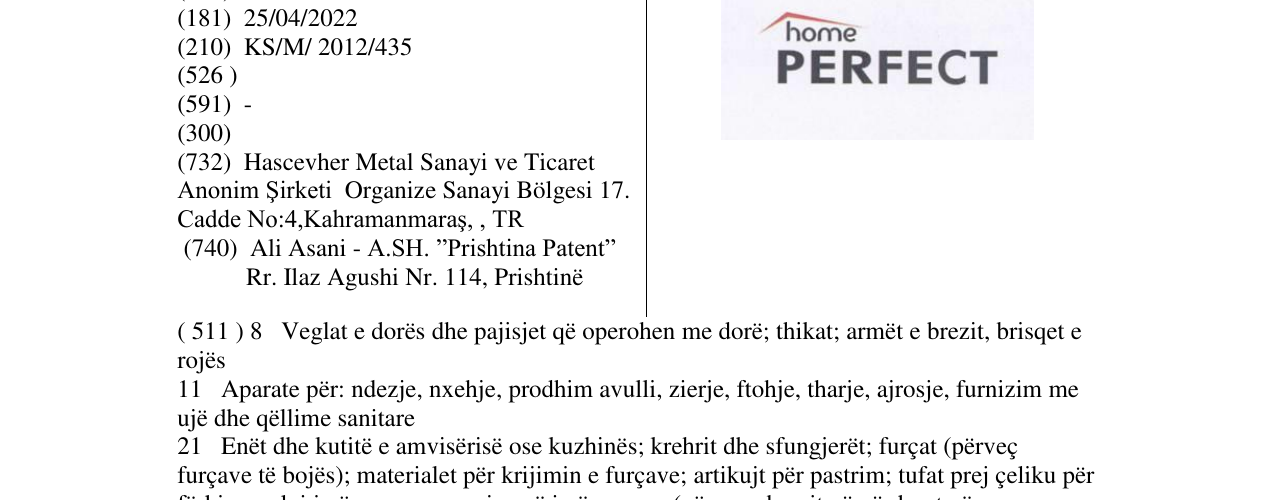 Zëri i markës home PERFECT në buletin