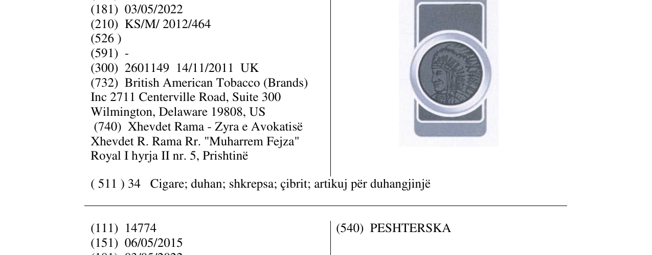 Zëri i markës Markë figurative në buletin