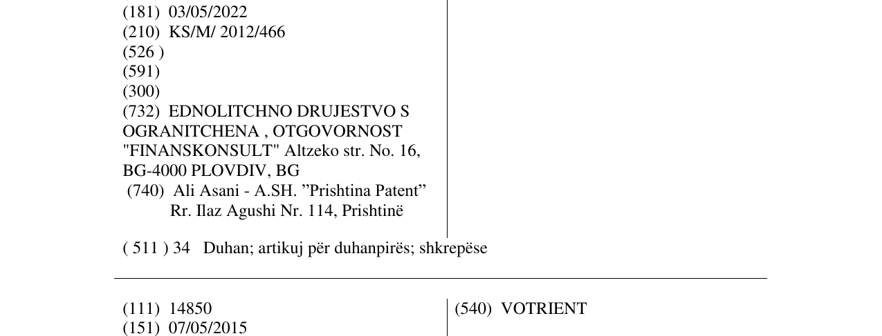 Zëri i markës BM në buletin