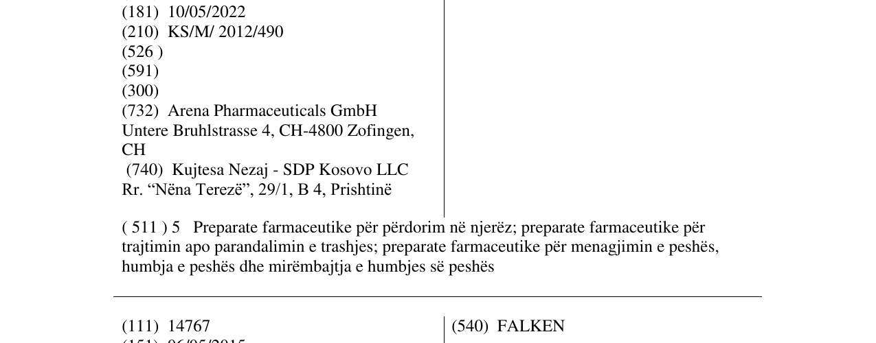 Zëri i markës BEL VIQ në buletin