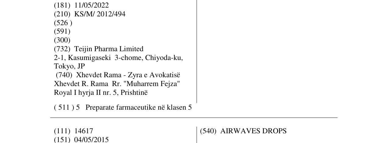 Zëri i markës ADENURIC në buletin
