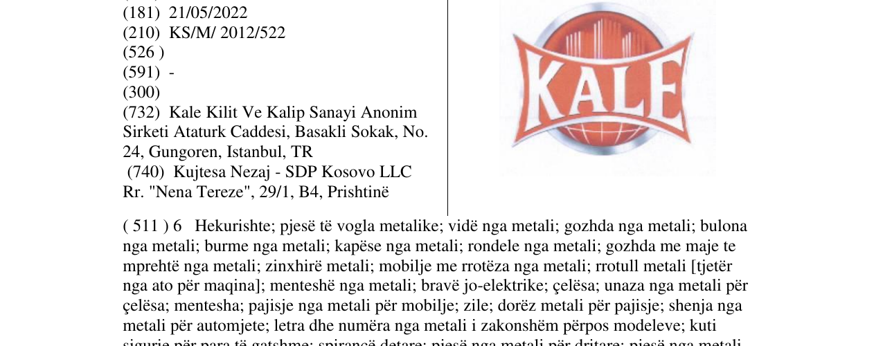 Zëri i markës KALE në buletin