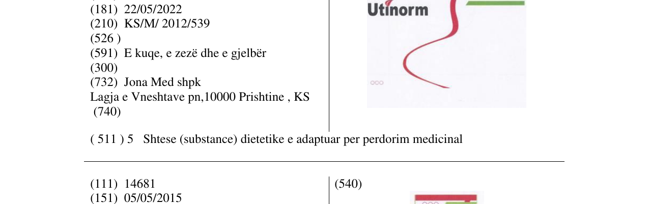 Zëri i markës Utinorm në buletin