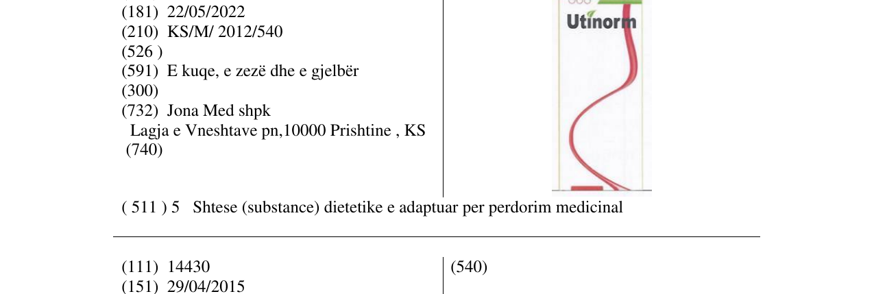 Zëri i markës Utinorm në buletin