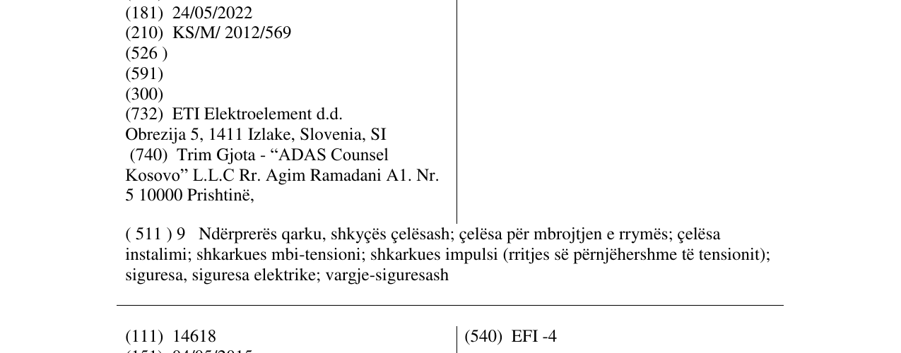 Zëri i markës EFI - 2 në buletin