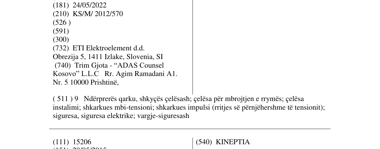 Zëri i markës EFI -4 në buletin