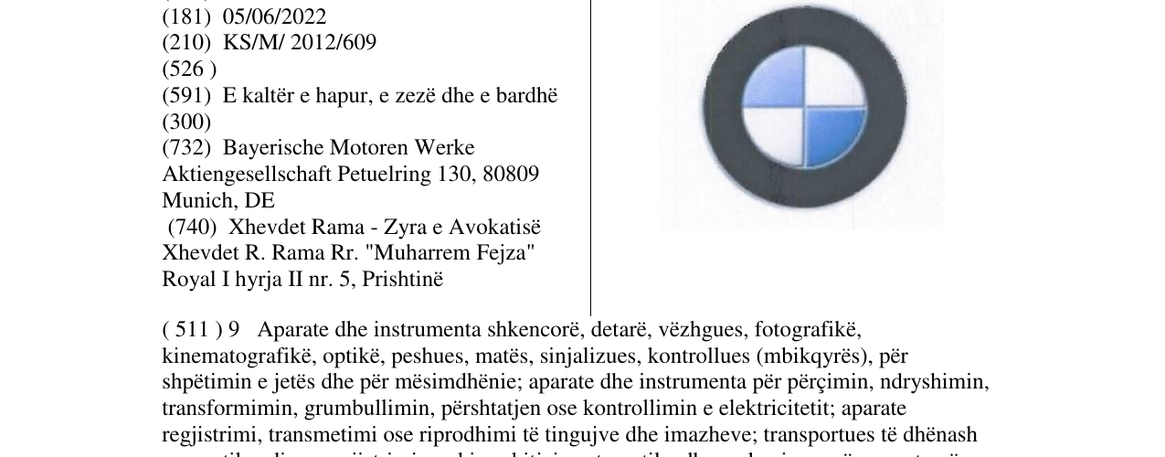 Zëri i markës Markë figurative në buletin