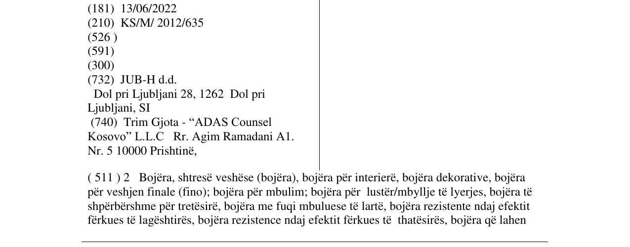 Zëri i markës JUPOL GOLD në buletin
