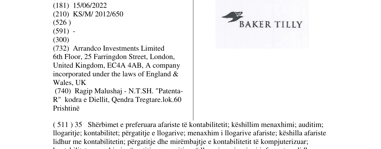 Zëri i markës BAKER TILLY në buletin