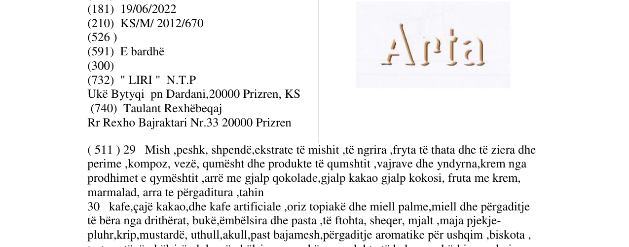 Zëri i markës Arta në buletin
