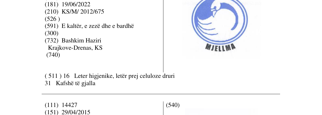 Zëri i markës Markë figurative në buletin