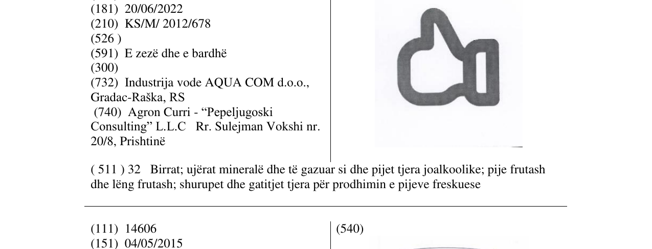 Zëri i markës Markë figurative në buletin