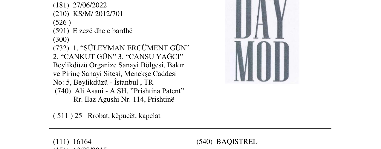 Zëri i markës DAY MOD në buletin