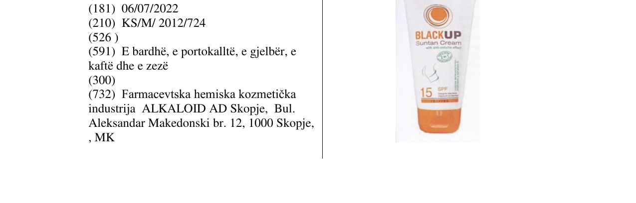 Zëri i markës BLACK UP në buletin
