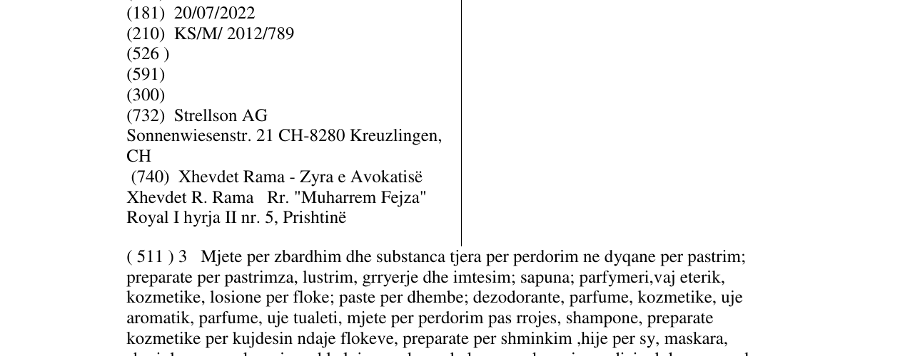 Zëri i markës STRELLSON në buletin