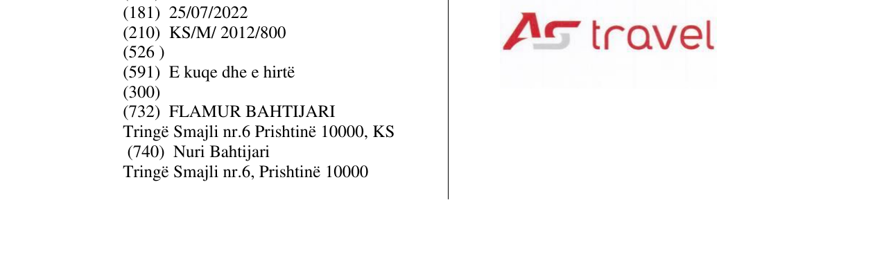 Zëri i markës AS travel në buletin