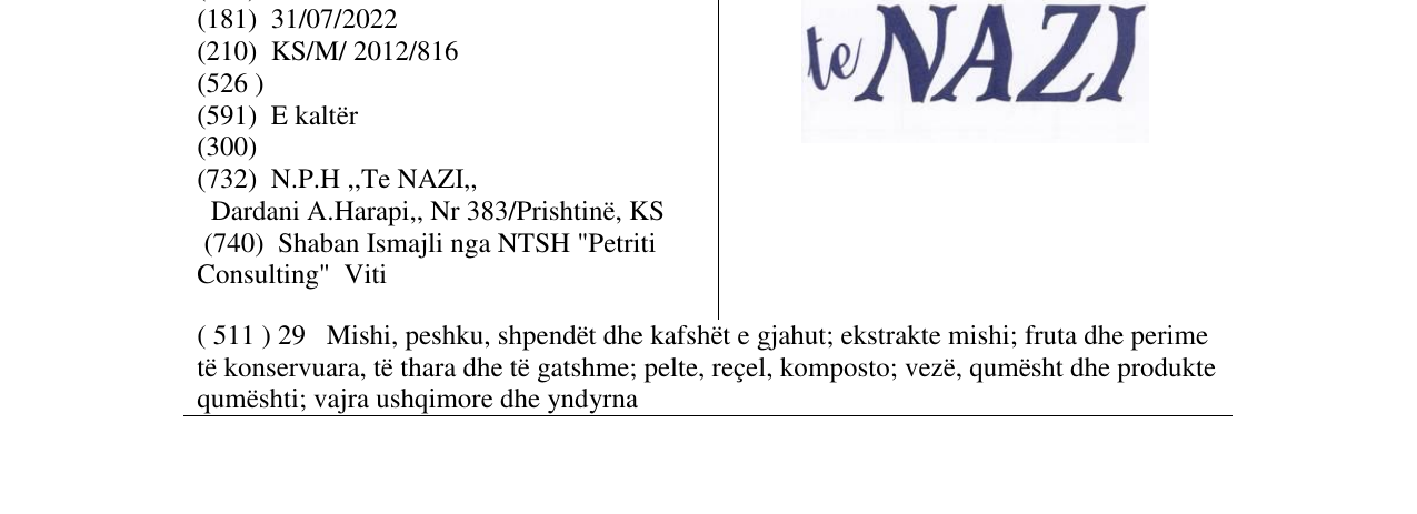 Zëri i markës Markë figurative në buletin