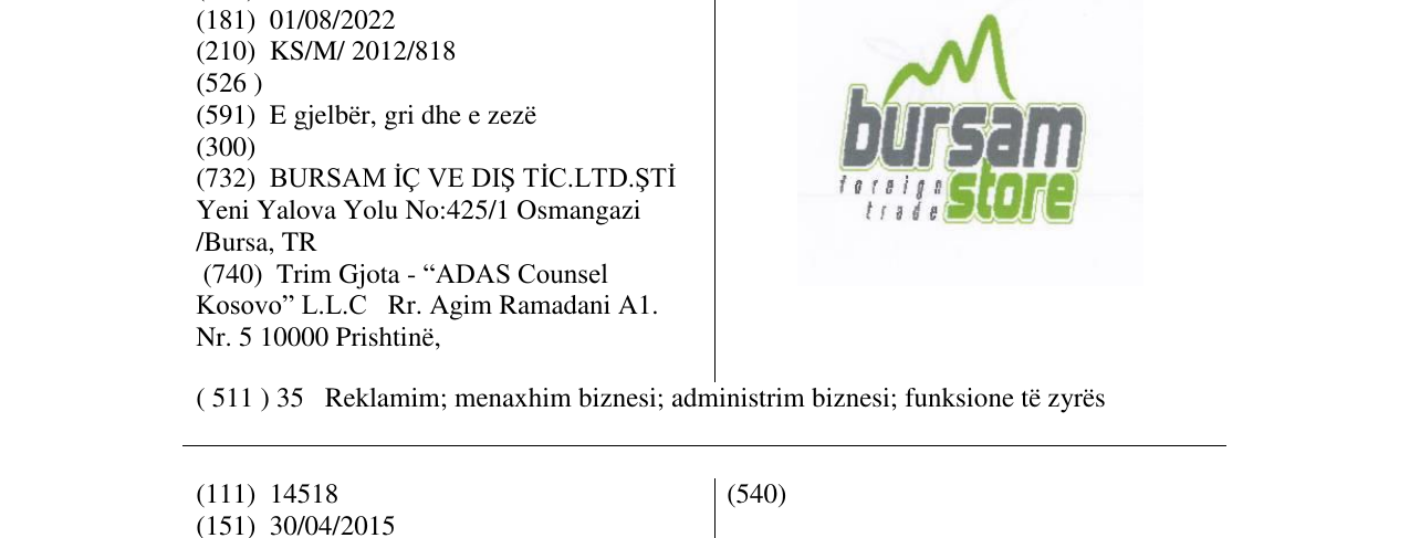 Zëri i markës Markë figurative në buletin