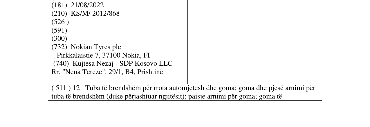 Zëri i markës NOKIAN TYRES në buletin