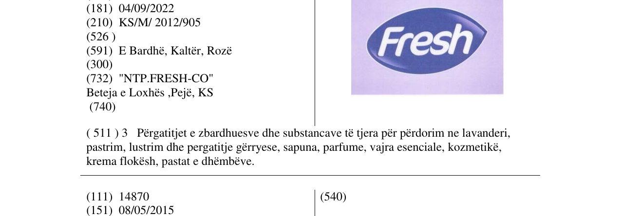 Zëri i markës Fresh në buletin