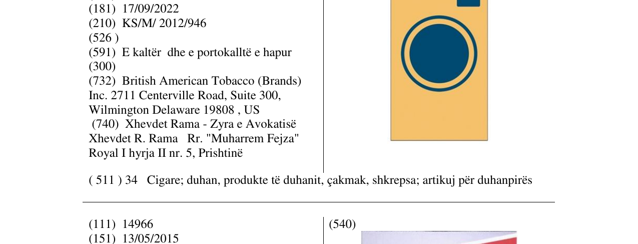 Zëri i markës Markë figurative në buletin