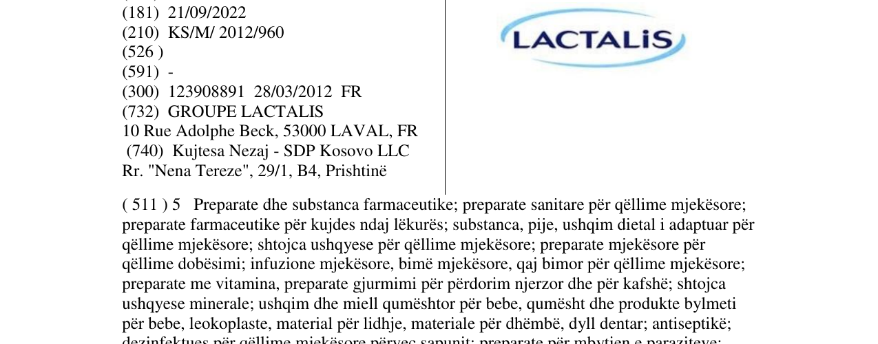 Zëri i markës LACTALiS në buletin