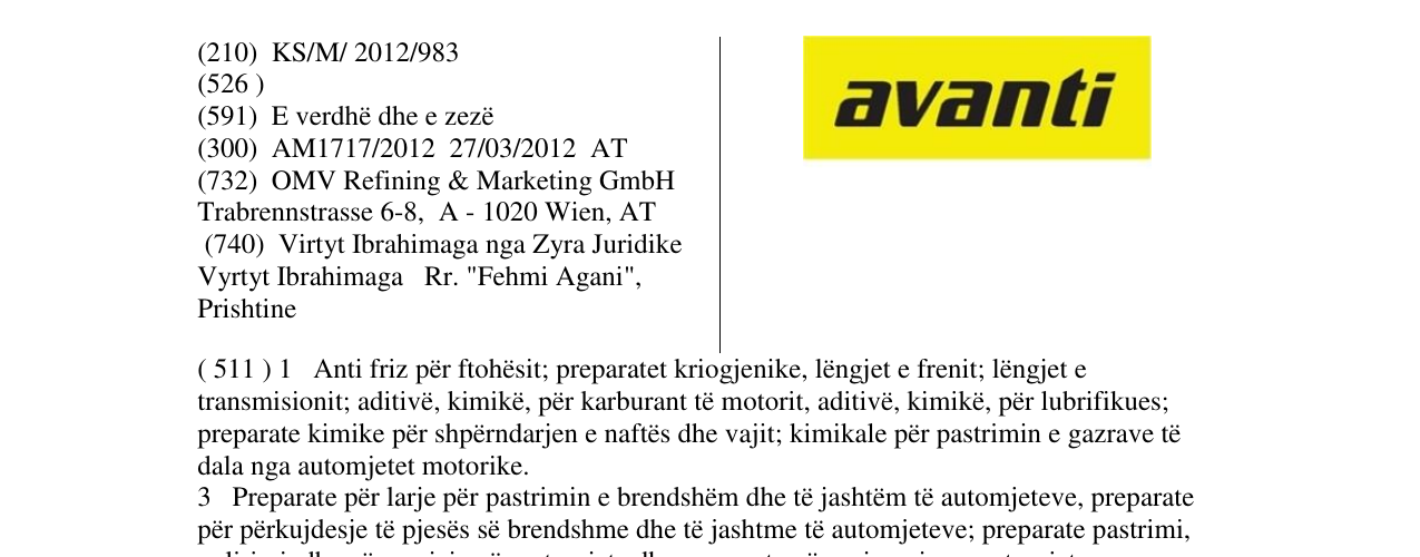 Zëri i markës avanti në buletin