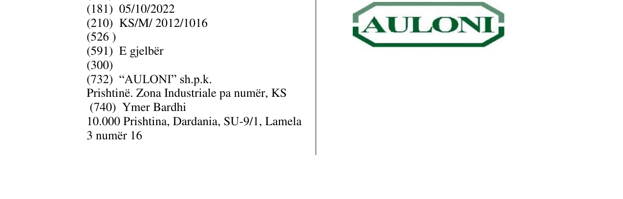 Zëri i markës AULONI në buletin