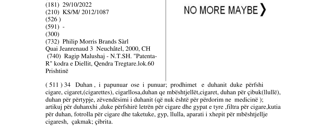 Zëri i markës Markë figurative në buletin