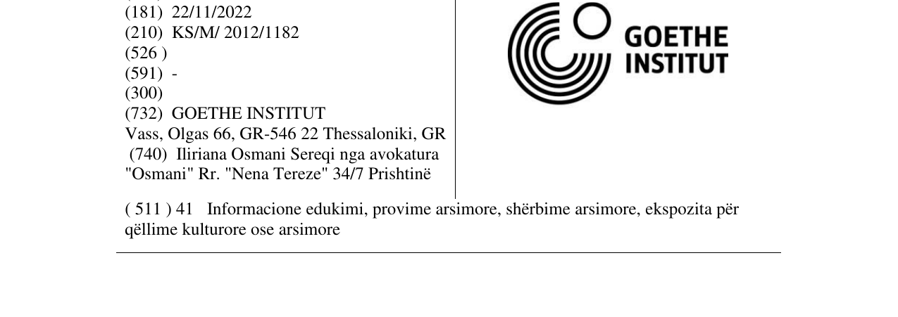 Zëri i markës GOETHE INSTITUT në buletin