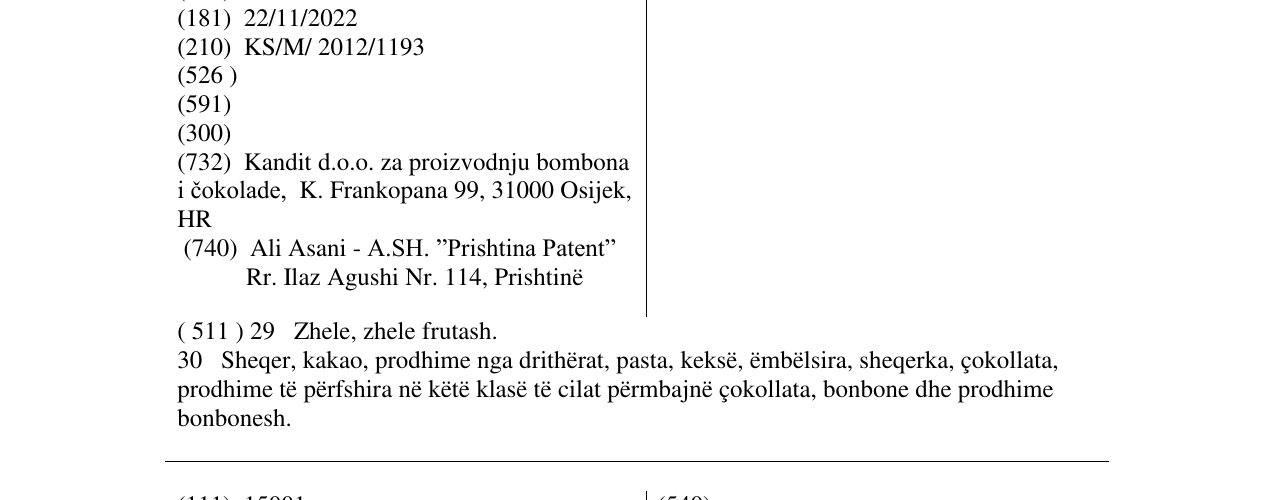 Zëri i markës Kandit në buletin