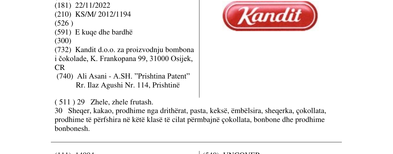 Zëri i markës Kandit në buletin