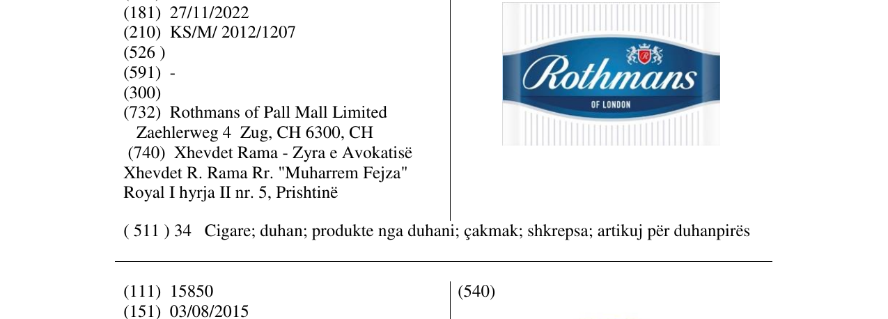 Zëri i markës Markë figurative në buletin