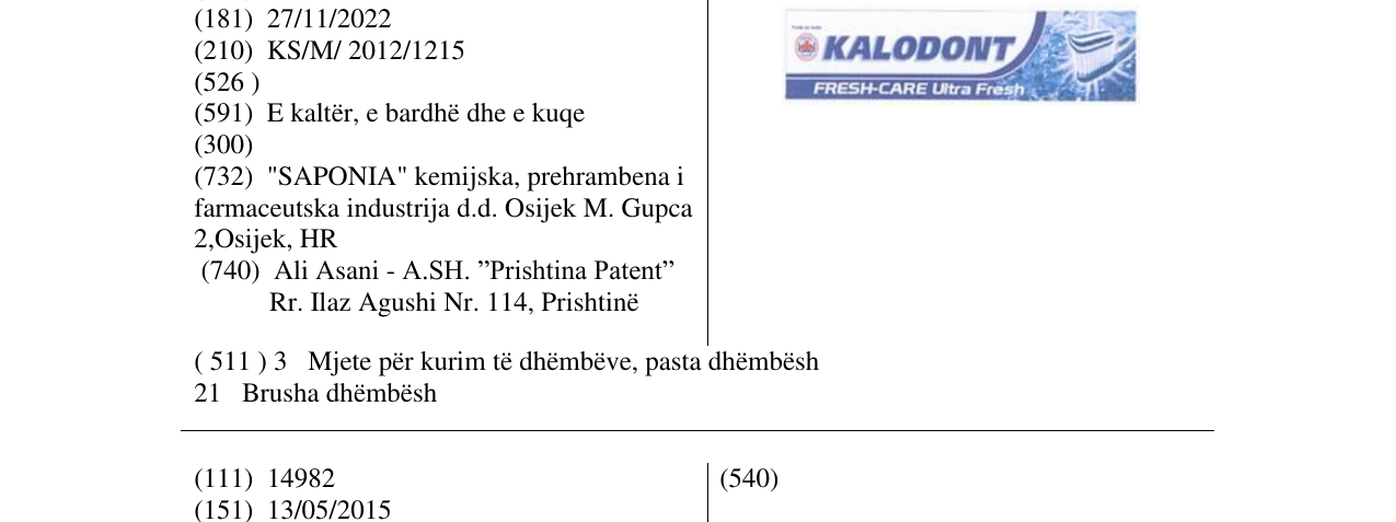 Zëri i markës Markë figurative në buletin