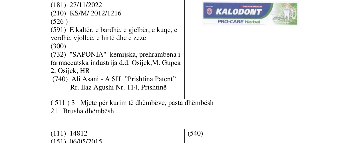 Zëri i markës Markë figurative në buletin