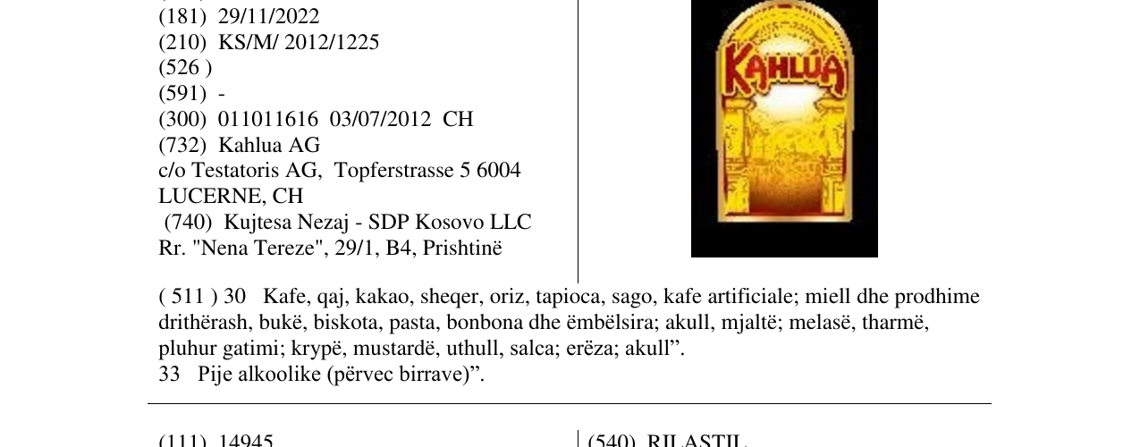 Zëri i markës Markë figurative në buletin