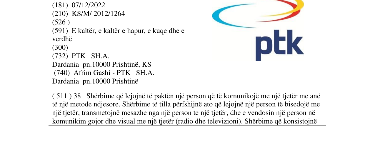Zëri i markës PTK në buletin