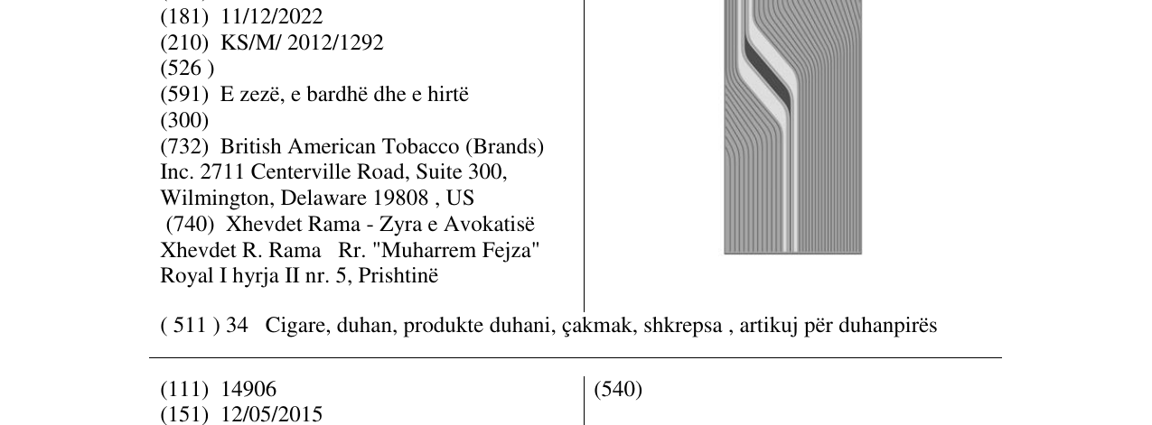 Zëri i markës Markë figurative në buletin